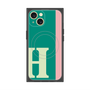 プレミアムスクエアケース with MagSafe［ オリジナル - initial color line - H green ］