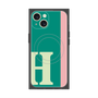 プレミアムスクエアケース with MagSafe［ オリジナル - initial color line - H green ］