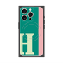 プレミアムスクエアケース with MagSafe［ オリジナル - initial color line - H green ］