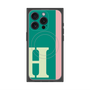 プレミアムスクエアケース with MagSafe［ オリジナル - initial color line - H green ］