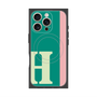 プレミアムスクエアケース with MagSafe［ オリジナル - initial color line - H green ］
