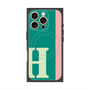 プレミアムスクエアケース with MagSafe［ オリジナル - initial color line - H green ］