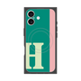 プレミアムスクエアケース with MagSafe［ オリジナル - initial color line - H green ］