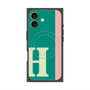 プレミアムスクエアケース with MagSafe［ オリジナル - initial color line - H green ］