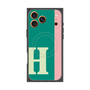 プレミアムスクエアケース with MagSafe［ オリジナル - initial color line - H green ］
