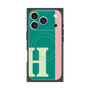 プレミアムスクエアケース with MagSafe［ オリジナル - initial color line - H green ］