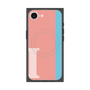 プレミアムスクエアケース with MagSafe［ オリジナル - initial color line - I pink ］