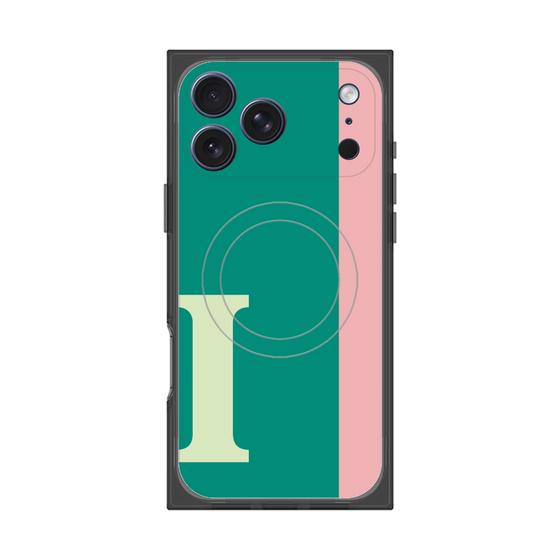 プレミアムスクエアケース with MagSafe［ オリジナル - initial color line - I green ］