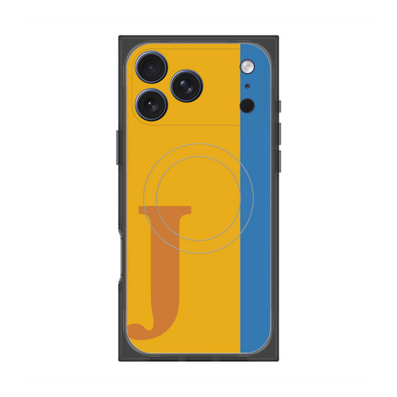 プレミアムスクエアケース with MagSafe［ オリジナル - initial color line - J orange ］