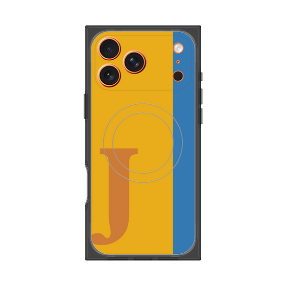 プレミアムスクエアケース with MagSafe［ オリジナル - initial color line - J orange ］