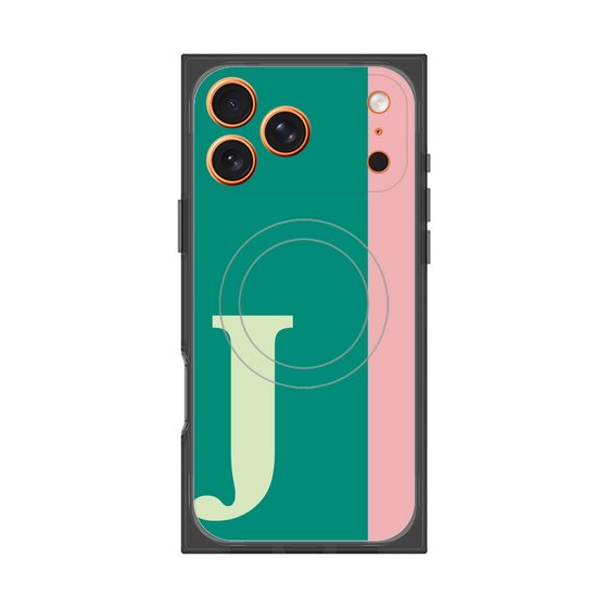 プレミアムスクエアケース with MagSafe［ オリジナル - initial color line - J green ］