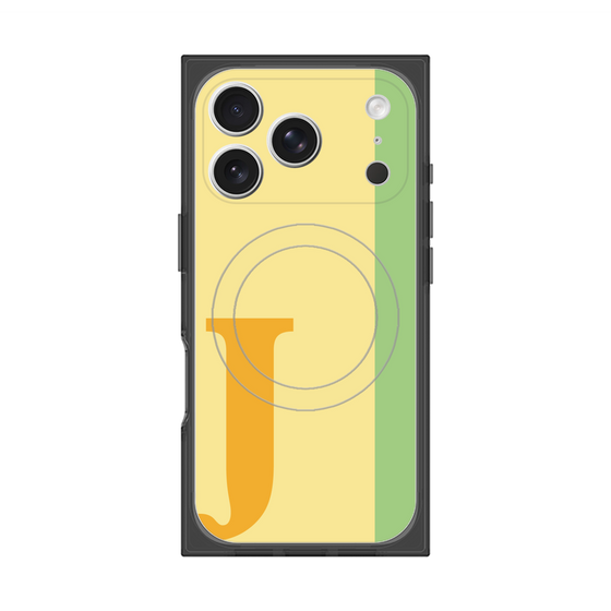 プレミアムスクエアケース with MagSafe［ オリジナル - initial color line - J yellow ］