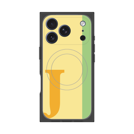 プレミアムスクエアケース with MagSafe［ オリジナル - initial color line - J yellow ］