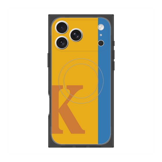 プレミアムスクエアケース with MagSafe［ オリジナル - initial color line - K orange ］
