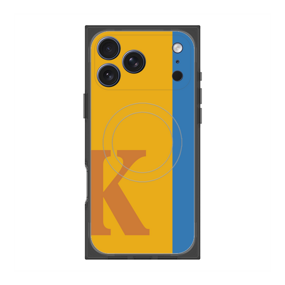 プレミアムスクエアケース with MagSafe［ オリジナル - initial color line - K orange ］