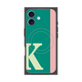 プレミアムスクエアケース with MagSafe［ オリジナル - initial color line - K green ］