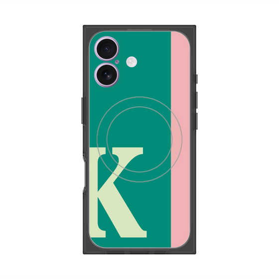 プレミアムスクエアケース with MagSafe［ オリジナル - initial color line - K green ］