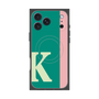 プレミアムスクエアケース with MagSafe［ オリジナル - initial color line - K green ］