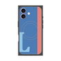 プレミアムスクエアケース with MagSafe［ オリジナル - initial color line - L blue ］