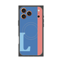 プレミアムスクエアケース with MagSafe［ オリジナル - initial color line - L blue ］