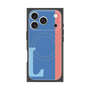 プレミアムスクエアケース with MagSafe［ オリジナル - initial color line - L blue ］