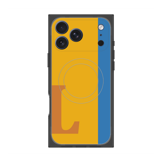 プレミアムスクエアケース with MagSafe［ オリジナル - initial color line - L orange ］