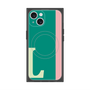 プレミアムスクエアケース with MagSafe［ オリジナル - initial color line - L green ］