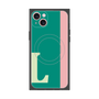 プレミアムスクエアケース with MagSafe［ オリジナル - initial color line - L green ］