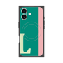 プレミアムスクエアケース with MagSafe［ オリジナル - initial color line - L green ］