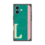 プレミアムスクエアケース with MagSafe［ オリジナル - initial color line - L green ］