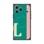 プレミアムスクエアケース with MagSafe［ オリジナル - initial color line - L green ］