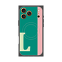 プレミアムスクエアケース with MagSafe［ オリジナル - initial color line - L green ］