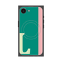 プレミアムスクエアケース with MagSafe［ オリジナル - initial color line - L green ］