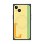 プレミアムスクエアケース with MagSafe［ オリジナル - initial color line - L yellow ］