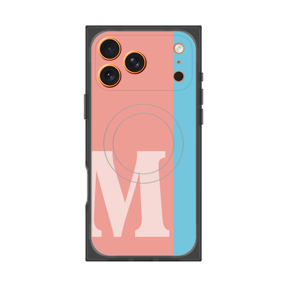 プレミアムスクエアケース with MagSafe［ オリジナル - initial color line - M pink ］