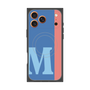 プレミアムスクエアケース with MagSafe［ オリジナル - initial color line - M blue ］