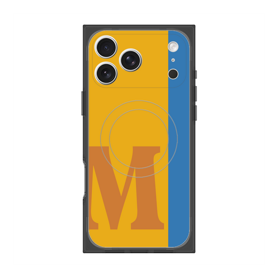プレミアムスクエアケース with MagSafe［ オリジナル - initial color line - M orange ］