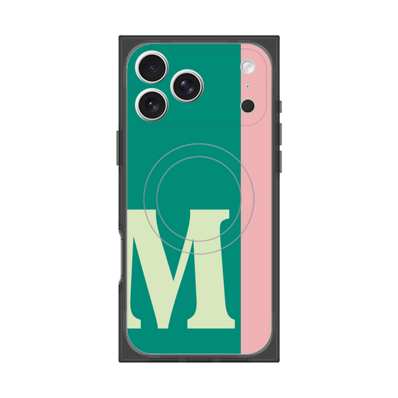 プレミアムスクエアケース with MagSafe［ オリジナル - initial color line - M green ］