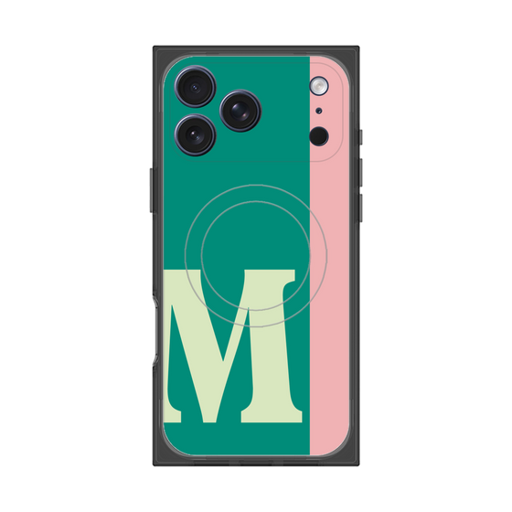 プレミアムスクエアケース with MagSafe［ オリジナル - initial color line - M green ］