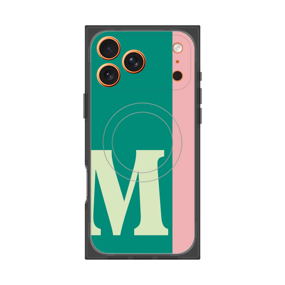 プレミアムスクエアケース with MagSafe［ オリジナル - initial color line - M green ］
