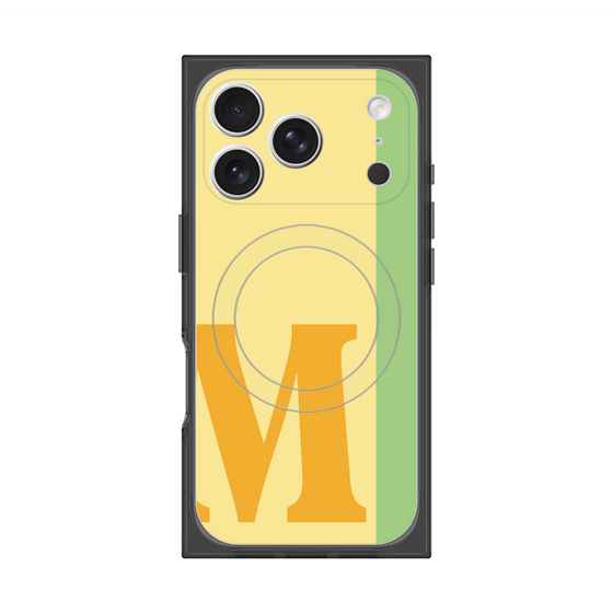 プレミアムスクエアケース with MagSafe［ オリジナル - initial color line - M yellow ］