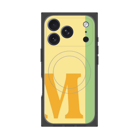 プレミアムスクエアケース with MagSafe［ オリジナル - initial color line - M yellow ］