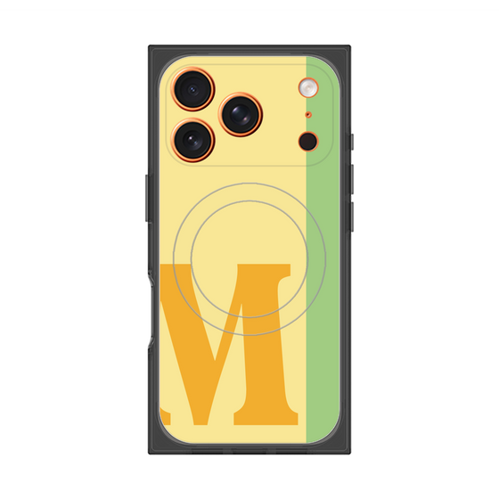 プレミアムスクエアケース with MagSafe［ オリジナル - initial color line - M yellow ］