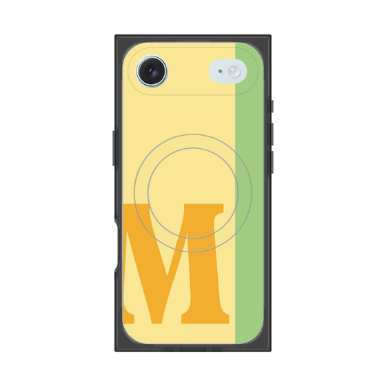 プレミアムスクエアケース with MagSafe［ オリジナル - initial color line - M yellow ］