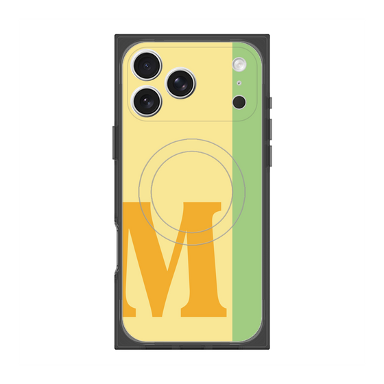 プレミアムスクエアケース with MagSafe［ オリジナル - initial color line - M yellow ］