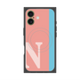 プレミアムスクエアケース with MagSafe［ オリジナル - initial color line - N pink ］