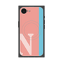 プレミアムスクエアケース with MagSafe［ オリジナル - initial color line - N pink ］