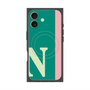 プレミアムスクエアケース with MagSafe［ オリジナル - initial color line - N green ］