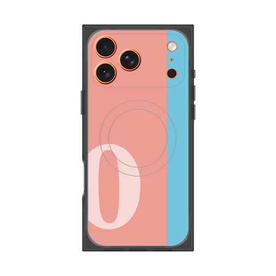 プレミアムスクエアケース with MagSafe［ オリジナル - initial color line - O pink ］