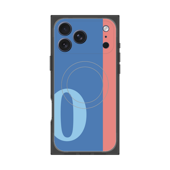 プレミアムスクエアケース with MagSafe［ オリジナル - initial color line - O blue ］